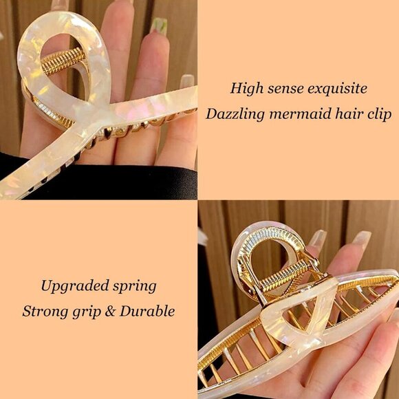 Big Butterfly Claw Hair Clips Set for Women Long Thick Hair 3 Pcs main image 4